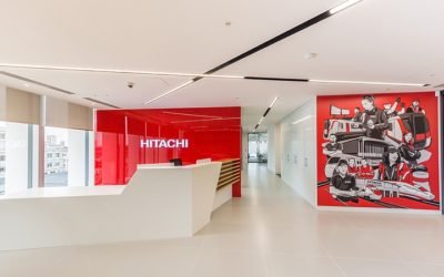 Стяжка пола — офис Hitachi в России